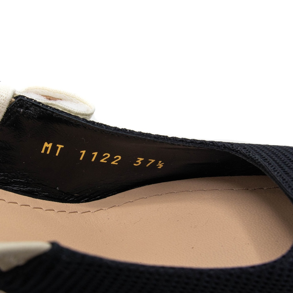 Christian Dior J'Adior Slingback Pump Black Technical Fabric In Size 37 1/2