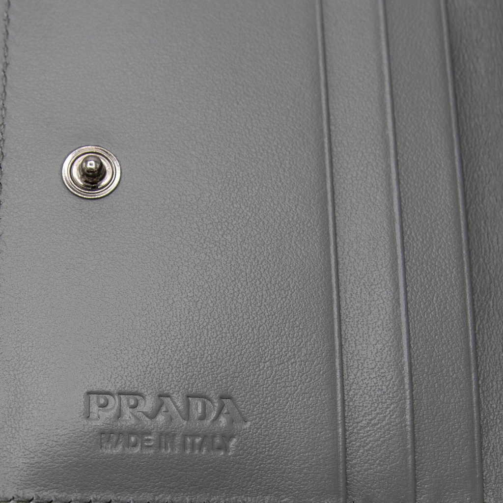 Prada-11494 Saffiano Leather Light Gray Wallet 2MO006