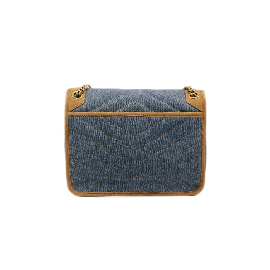 Yves Sint Laurent Niki Shoulder Bag Denim BLue