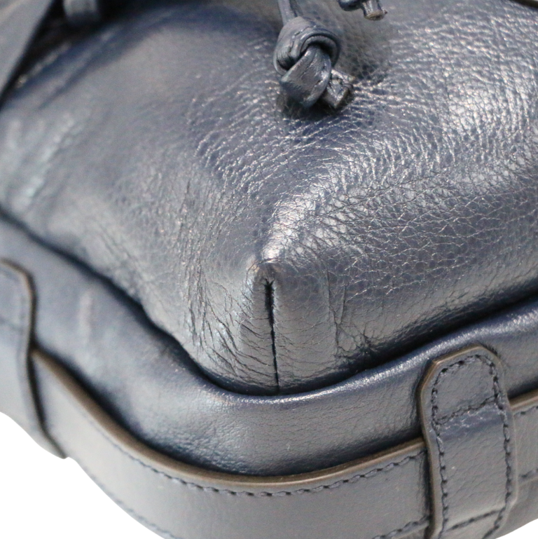 Gucci Double G Leather Messenger Bag Marine Blue 725696