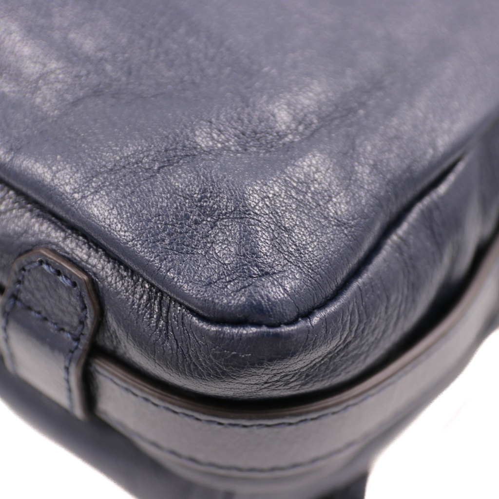 Gucci Double G Leather Messenger Bag Marine Blue 725696