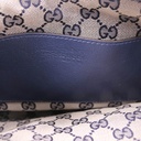 Gucci Double G Leather Messenger Bag Marine Blue 725696