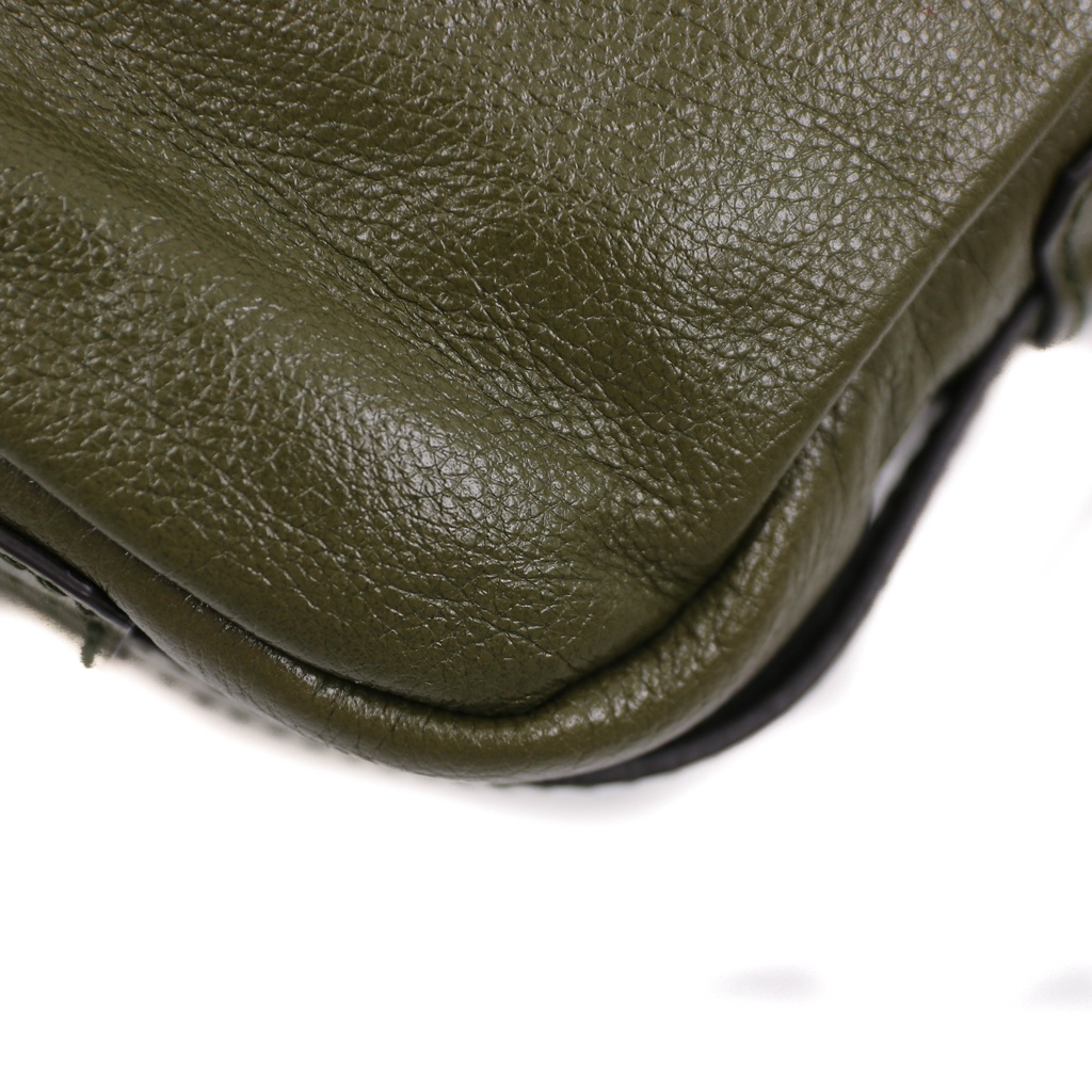 Gucci Double G Leather Messenger Bag Green 725696