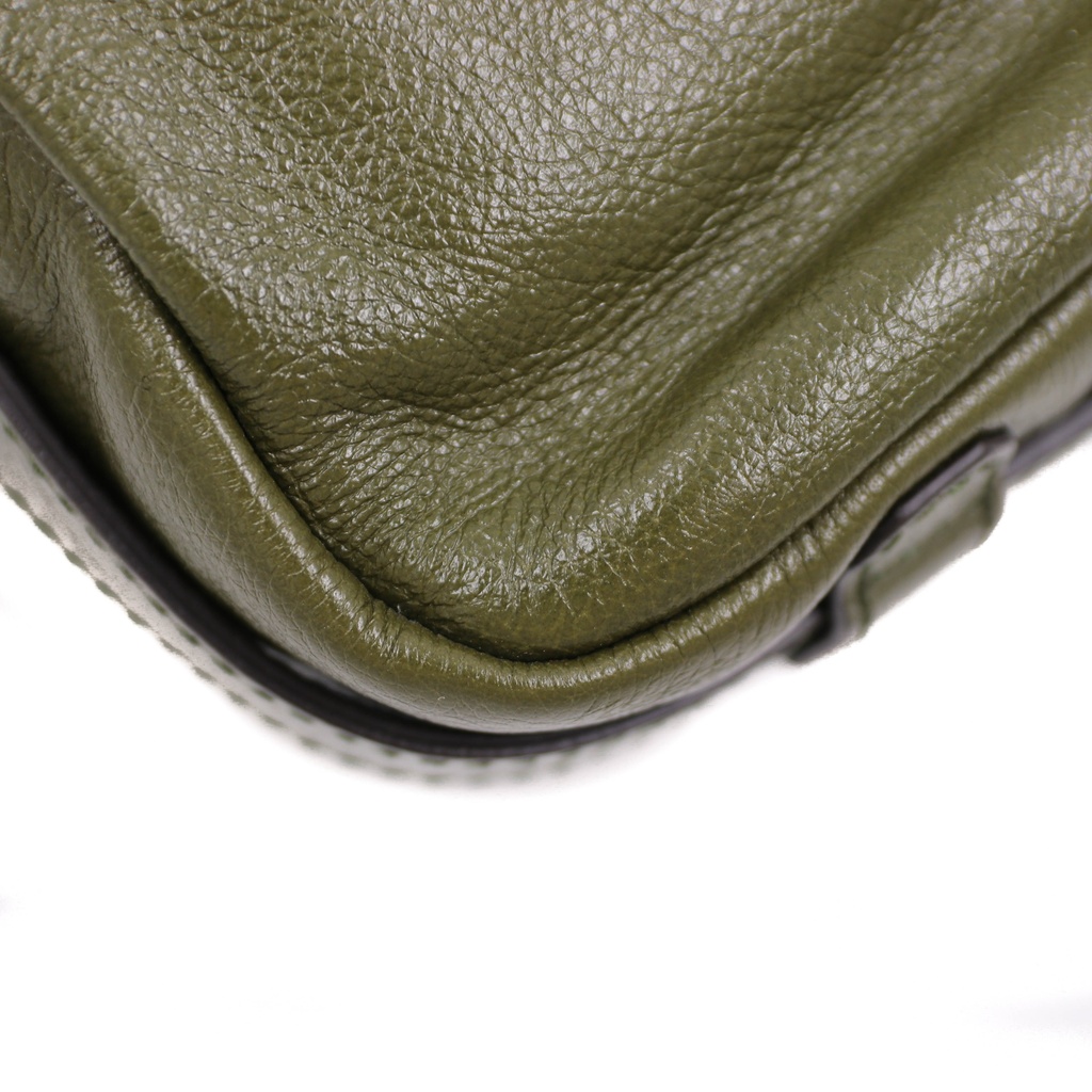 Gucci Double G Leather Messenger Bag Green 725696