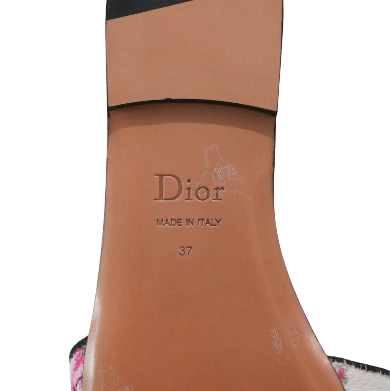 Christian Dior Dway Sandal Embroidered Multicolor Flower Size37