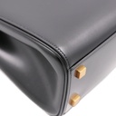 Yves Saint Laurent Manhattan Shoulder Bag in black box leather with gold-tone hardware