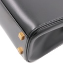 Yves Saint Laurent Manhattan Shoulder Bag in black box leather with gold-tone hardware