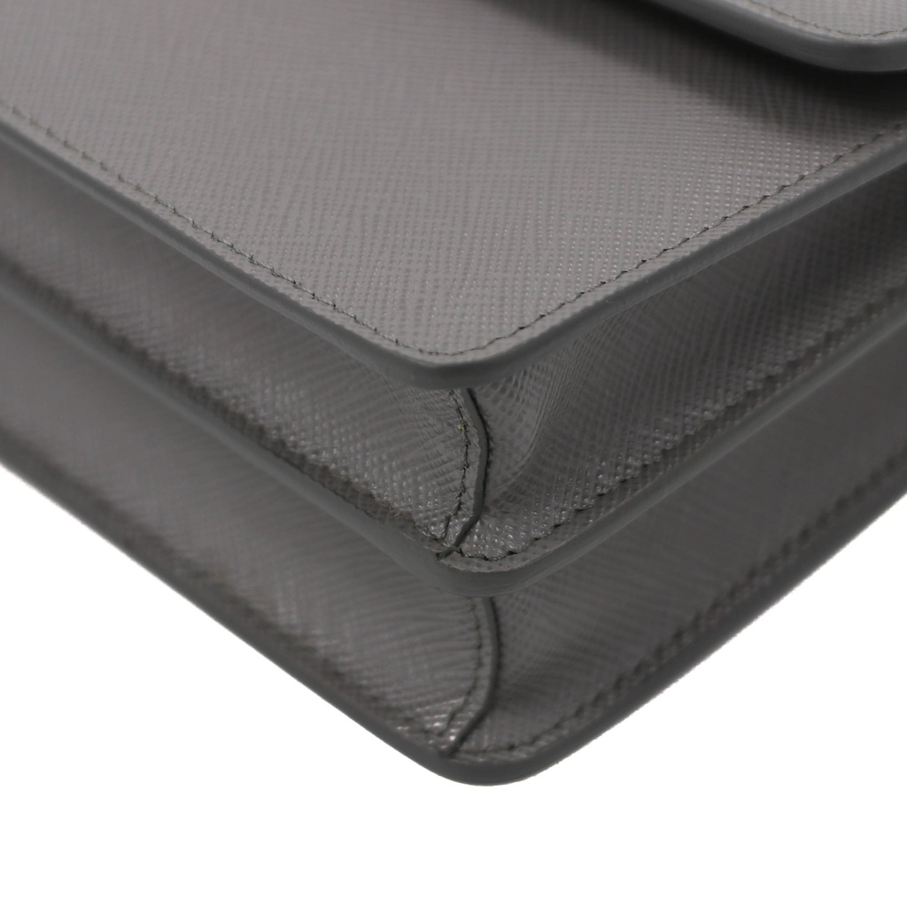 Prada Embleme Flap Mini Bag in Grey