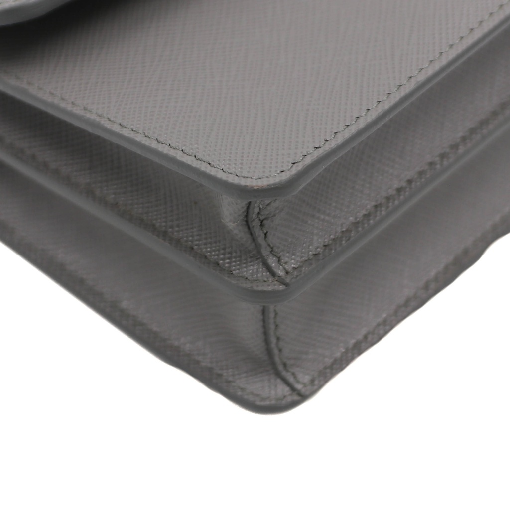 Prada Embleme Flap Mini Bag in Grey