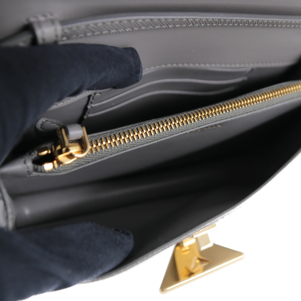 Prada Embleme Flap Mini Bag in Grey