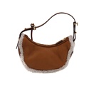 Prada Arqué Small Shearling Shoulder Bag in Beige
