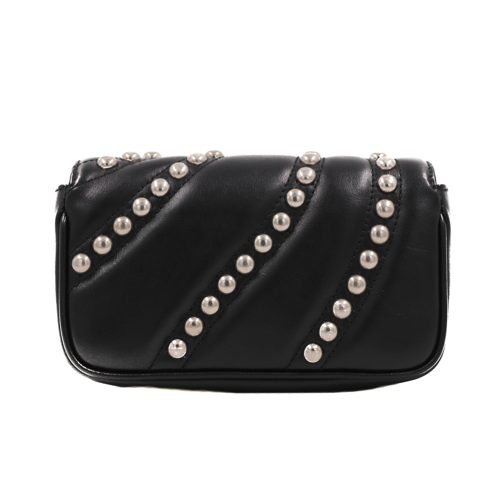 Gucci GG Marmont Chain Shoulder Bag Black with Studs 476433