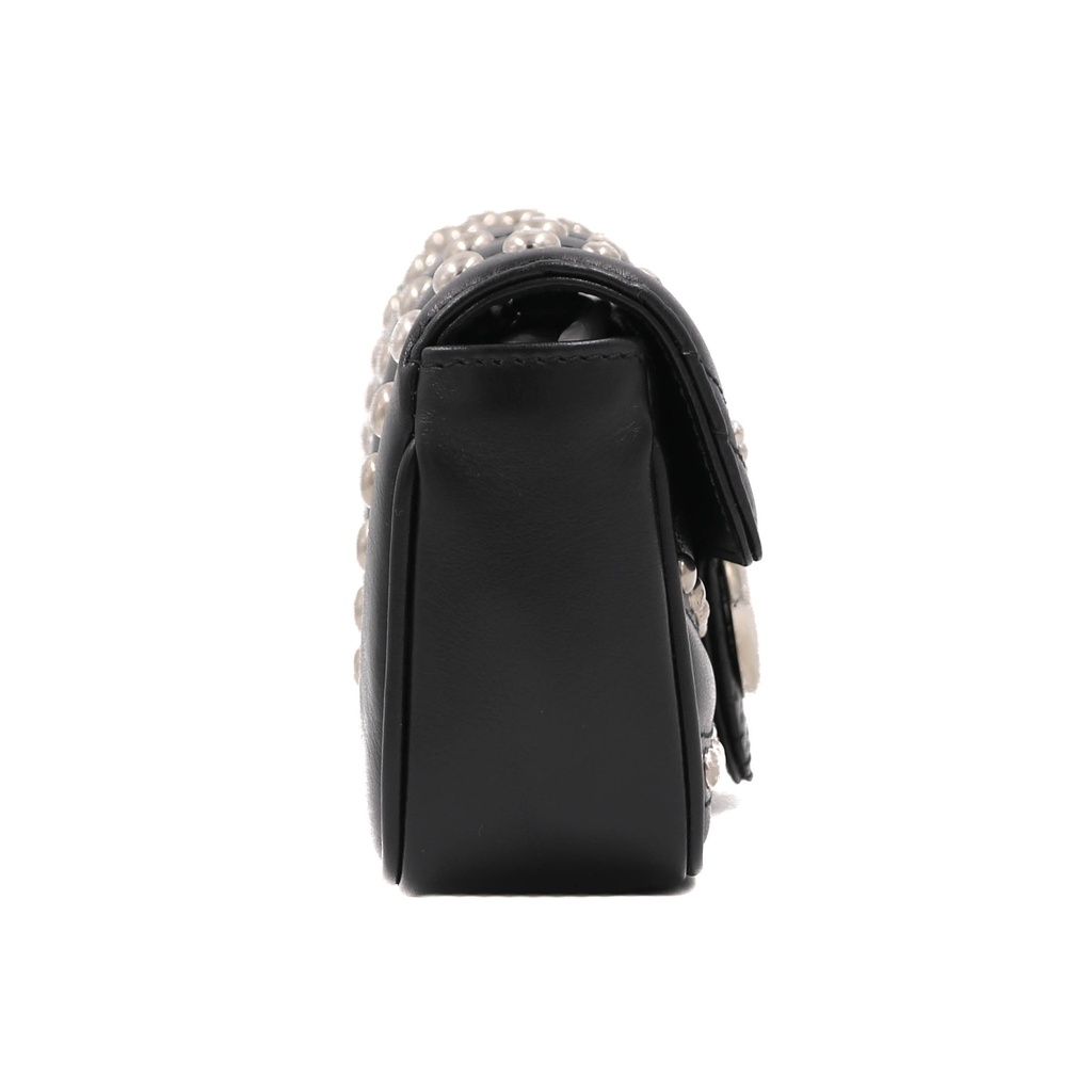 Gucci GG Marmont Chain Shoulder Bag Black with Studs 476433