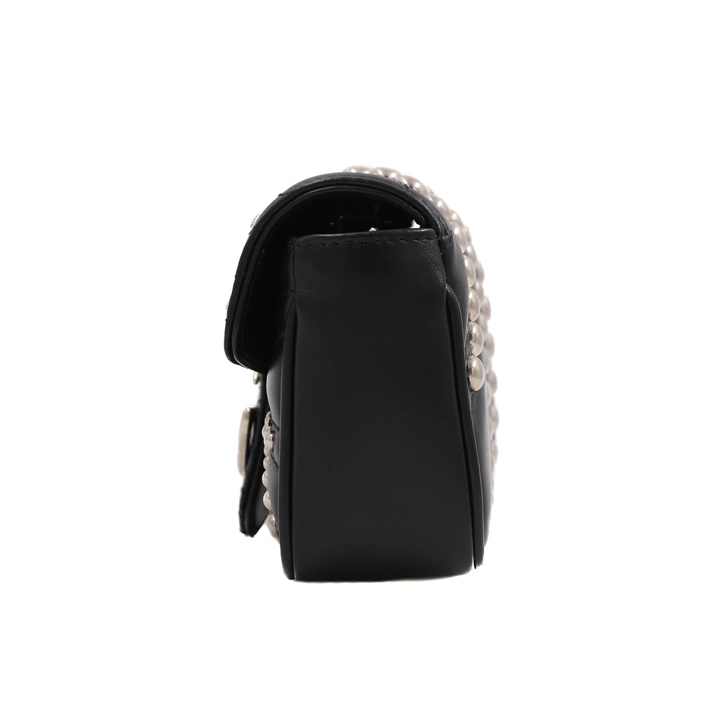 Gucci GG Marmont Chain Shoulder Bag Black with Studs 476433