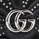 Gucci GG Marmont Chain Shoulder Bag Black with Studs 476433