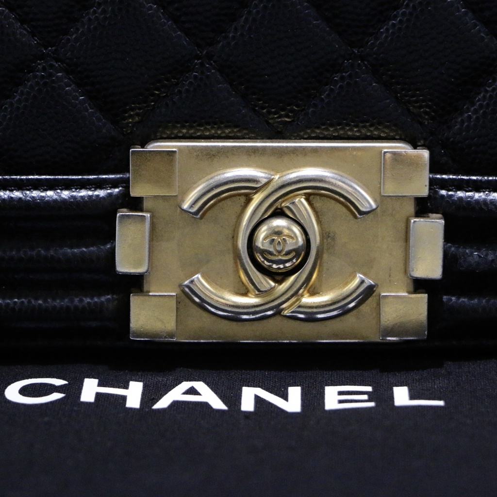 Chanel Calfskin Quilted Medium Boy Flap Black 