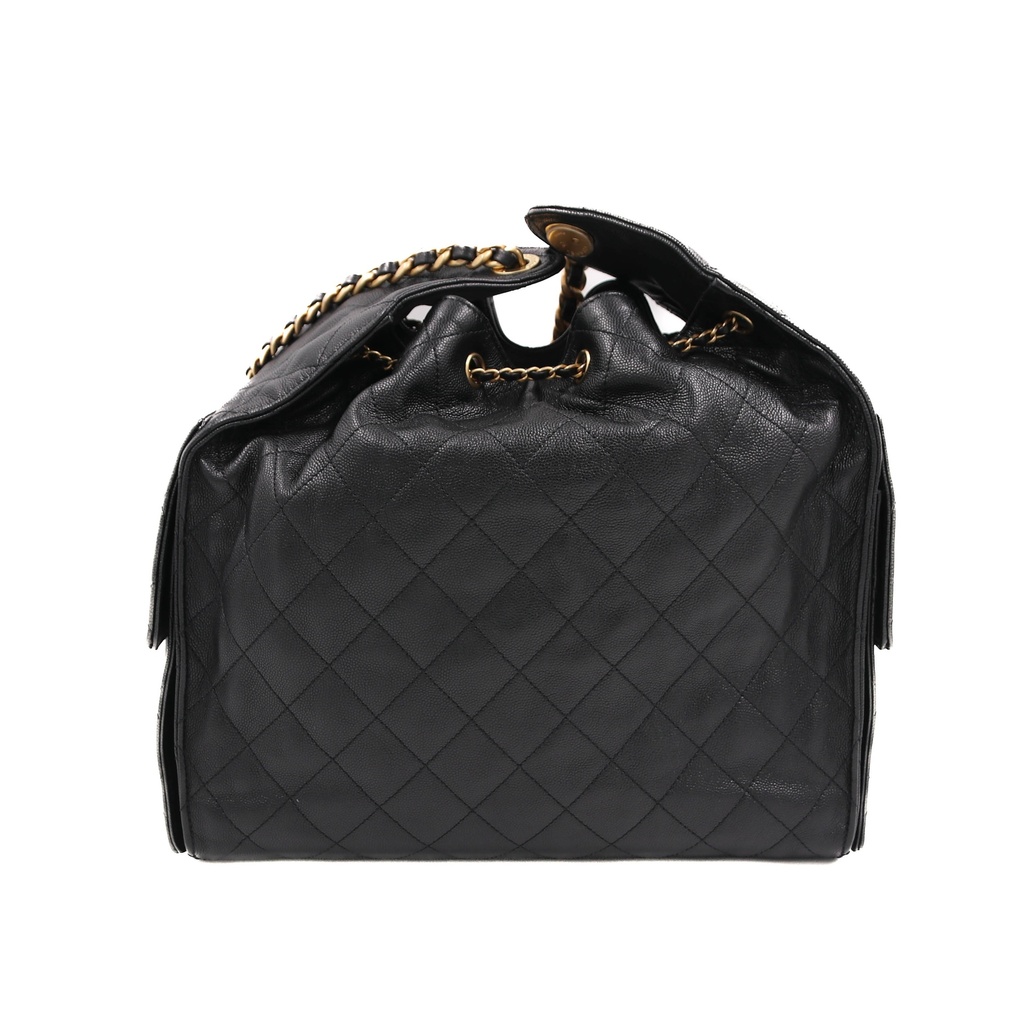 Chanel 25 Hobo bag black quilted caviar leather and finished with gold-tone hardware