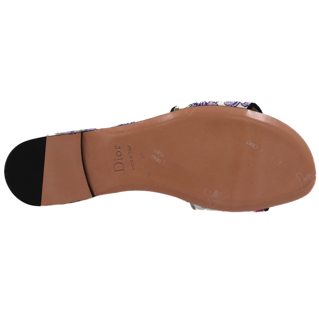 Christian Dior Dway Sandal Embroidered Multicolor Flower Size 37