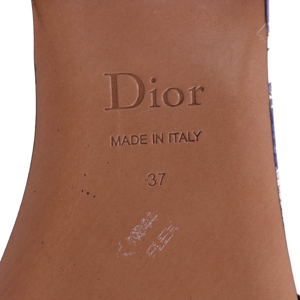 Christian Dior Dway Sandal Embroidered Multicolor Flower Size 37