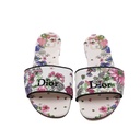 Christian Dior Dway Sandal Embroidered Multicolor Flower Size 37 1/2