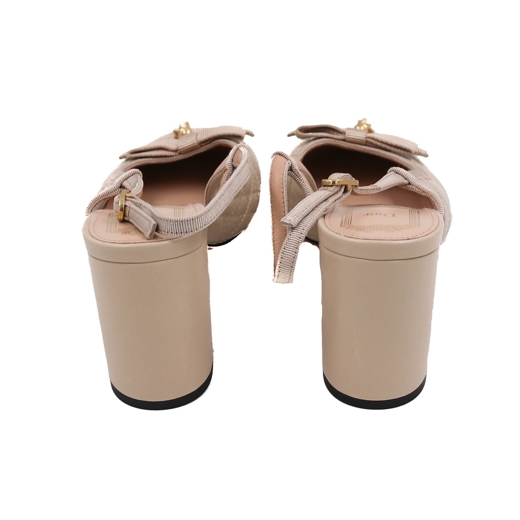 Christian Dior Ballet Slingback Pumps Lambskin Leather Beige Size 38