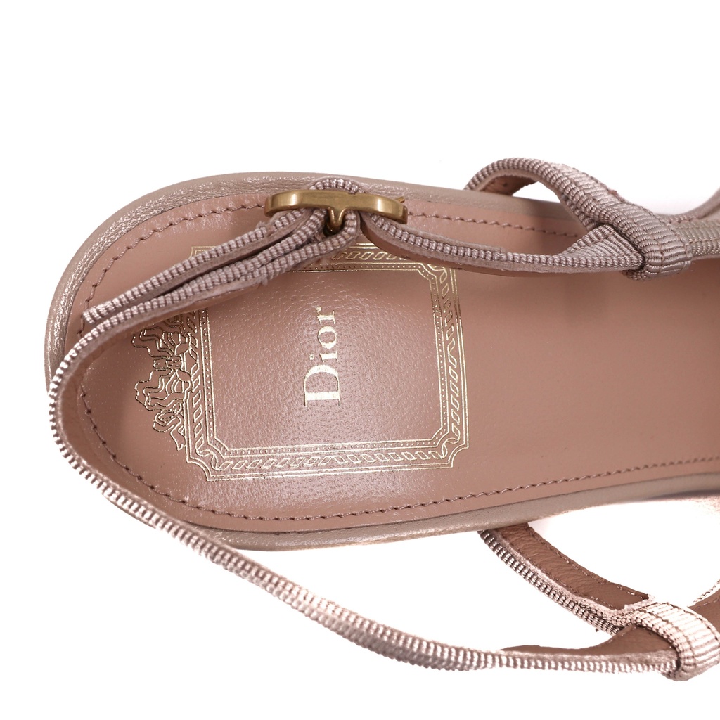 Christian Dior Ballet Slingback Pumps Lambskin Leather Beige Size 38