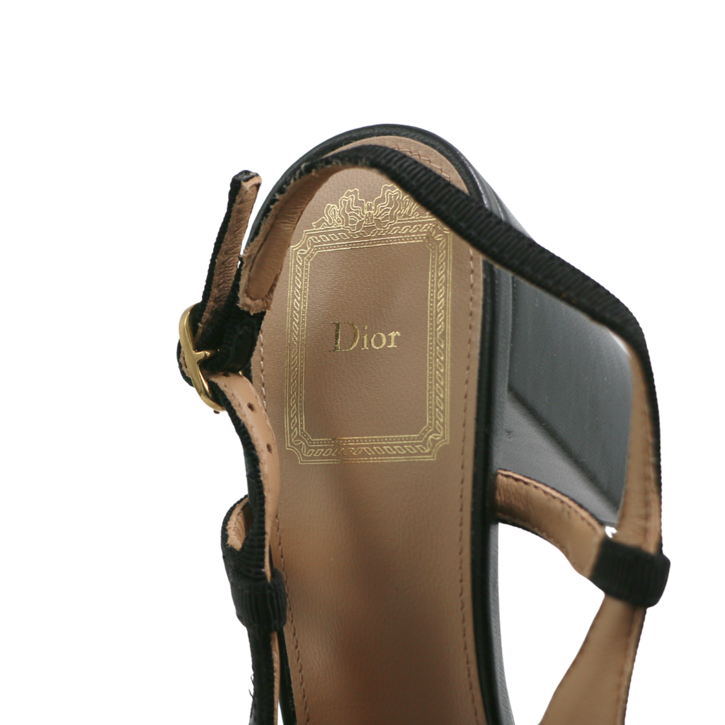 Christian Dior Ballet Slingback Pumps Lamskin Leather Black Size 36