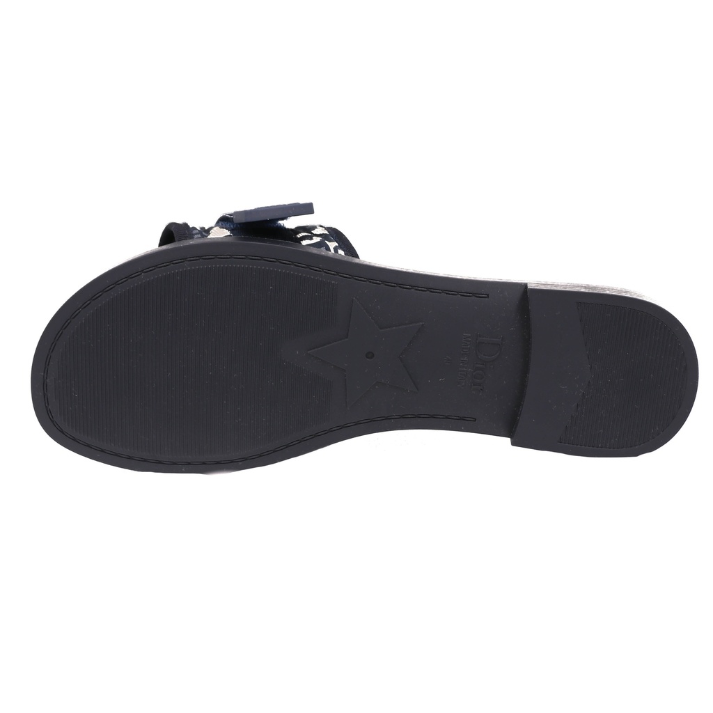 Christian Dior Rubber Macrocannage Dio(r)evolution Slides Blue Size 40