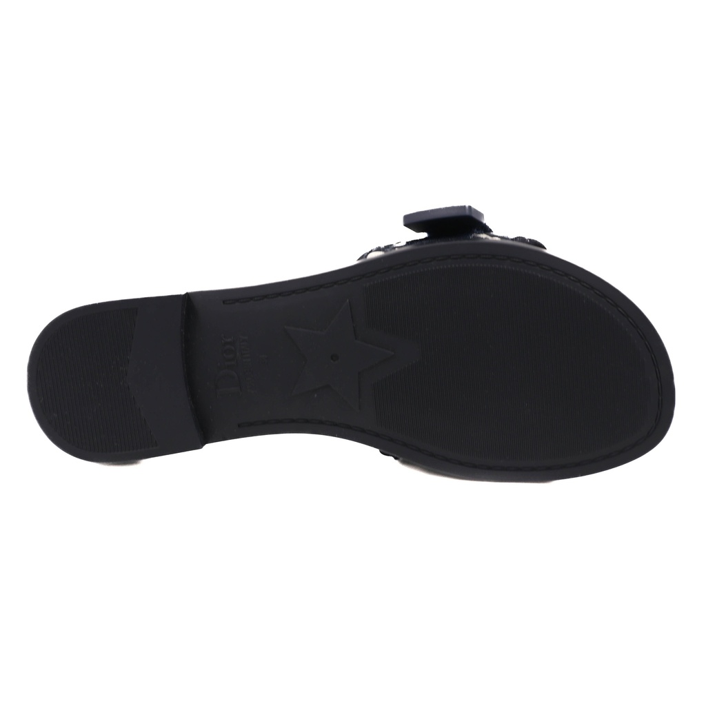 Christian Dior Rubber Macrocannage Dio(r)evolution Slides Blue Size