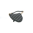 Christian Dior Mini Saddle Bag in Blue Dior Oblique Jacquard canvas