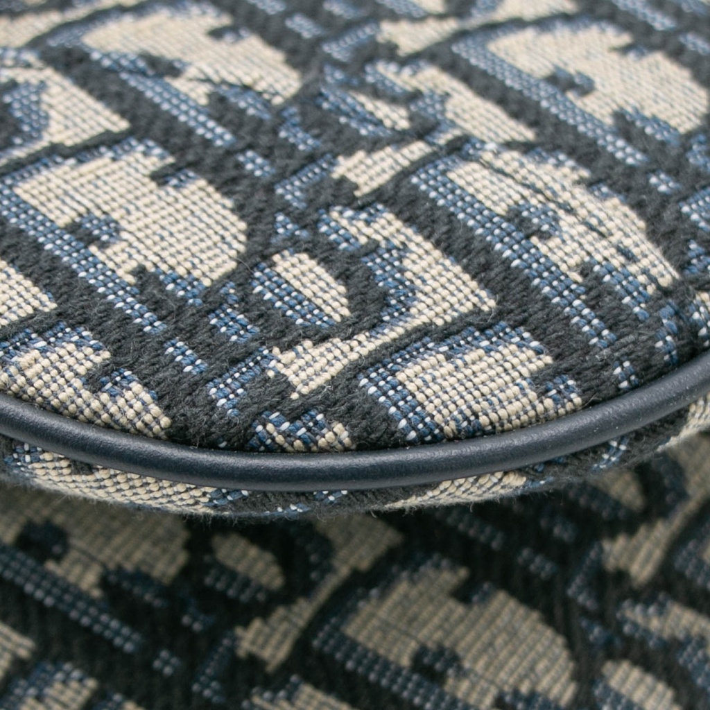 Christian Dior Mini Saddle Bag in Blue Dior Oblique Jacquard canvas
