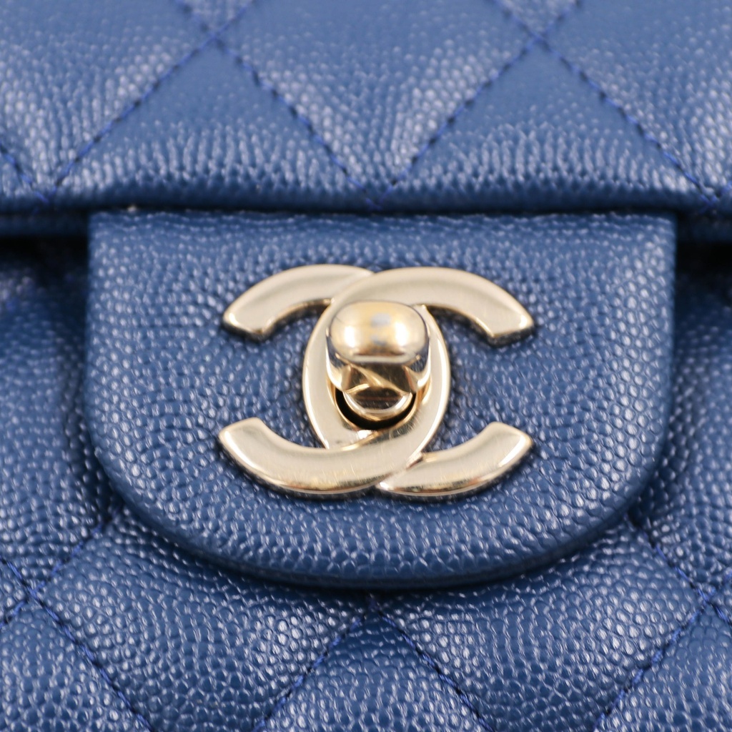 Chanel Caviar Classic Double Flap Bag Blue