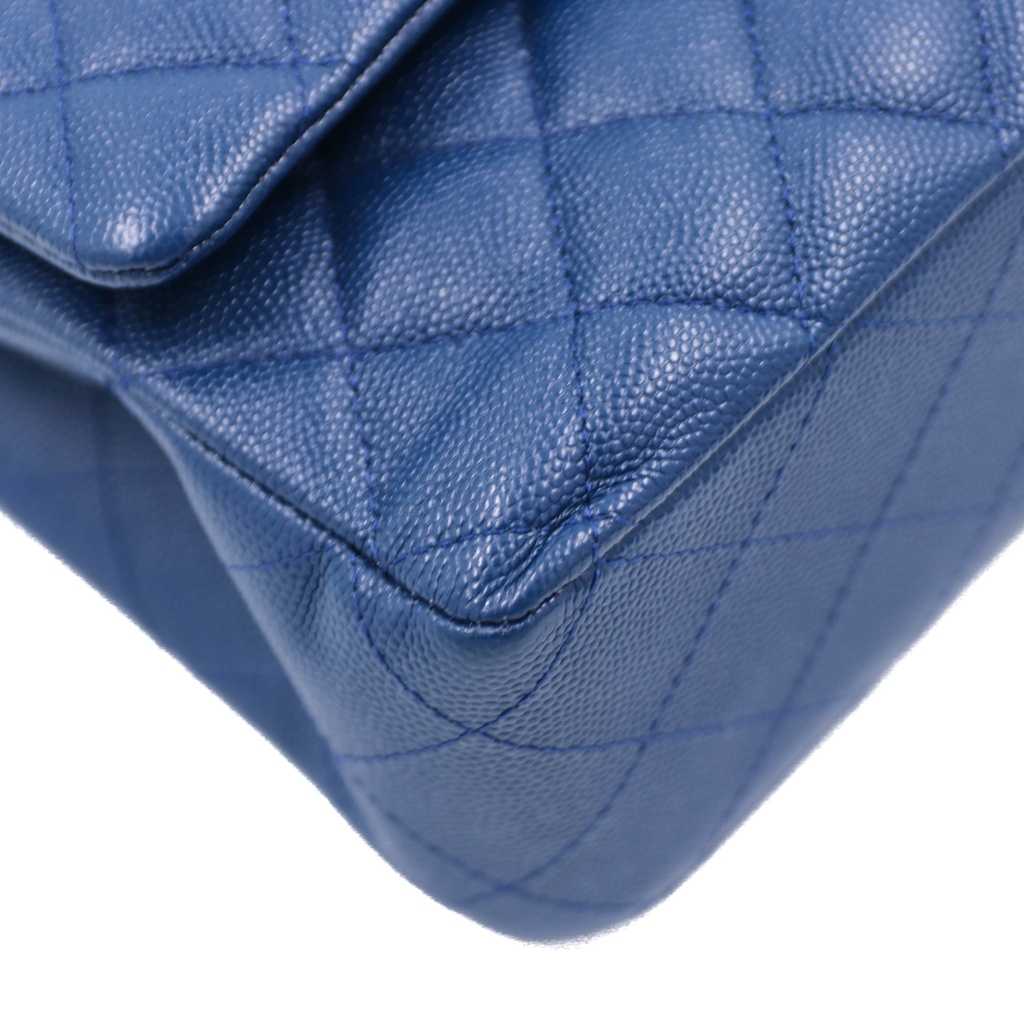 Chanel Caviar Classic Double Flap Bag Blue