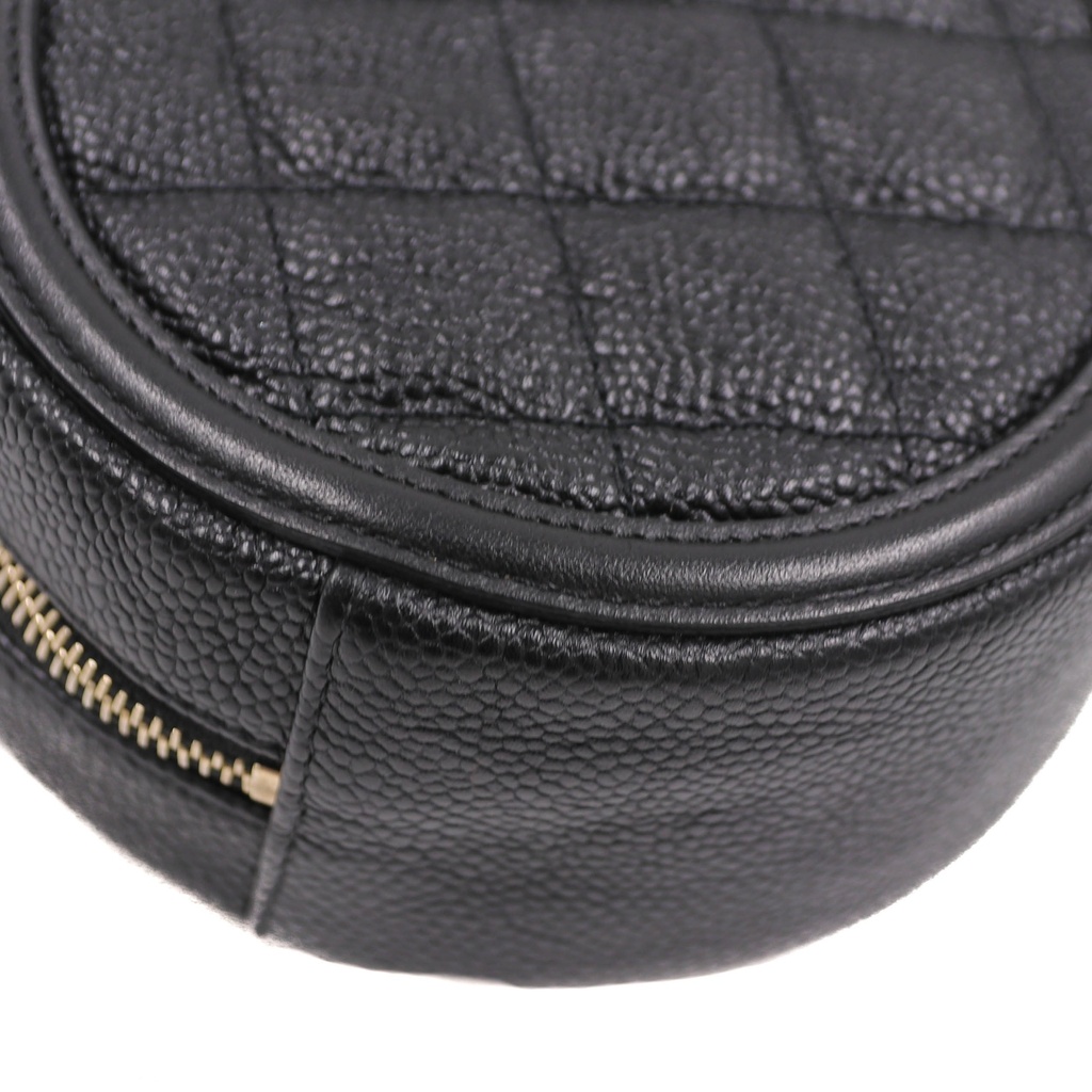 Chanel CC Filigree Calfskin Round Crossbody Bag 