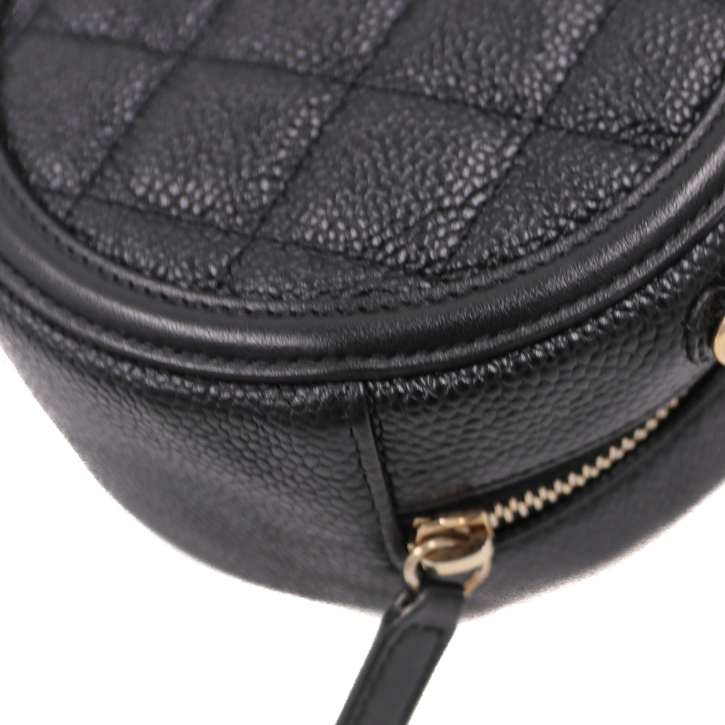 Chanel CC Filigree Calfskin Round Crossbody Bag 