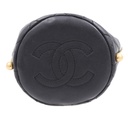 Chanel Calfskin Quilted Pearl Mini About Pearls Drawstring Bucket Bag Black