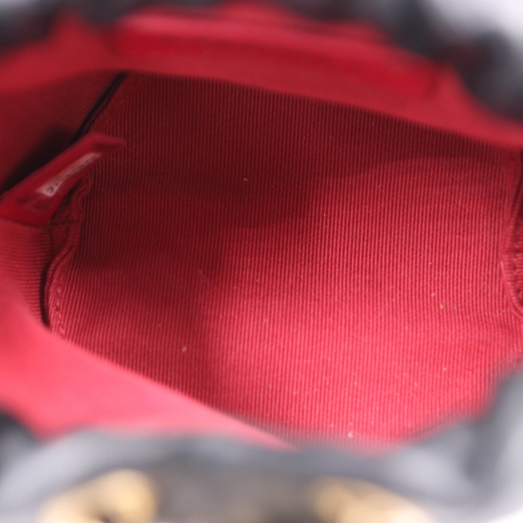 Chanel Calfskin Quilted Pearl Mini About Pearls Drawstring Bucket Bag Black