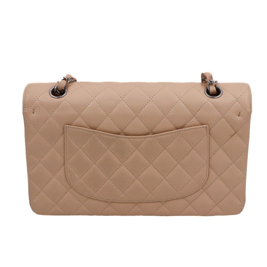 Chanel Classic Double Flap in Beige Caviar Leather