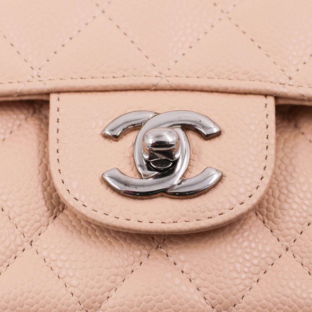 Chanel Classic Double Flap in Beige Caviar Leather