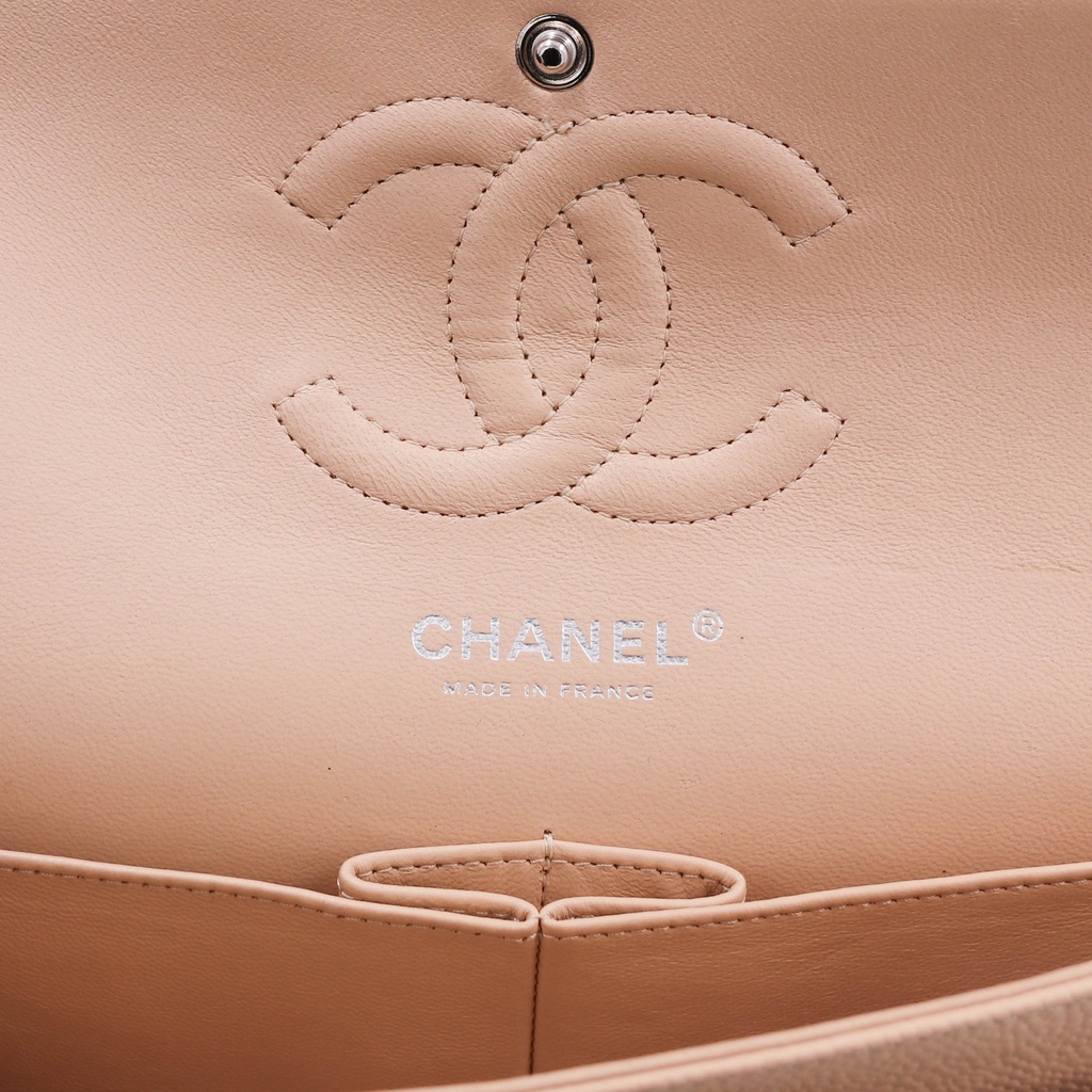 Chanel Classic Double Flap in Beige Caviar Leather