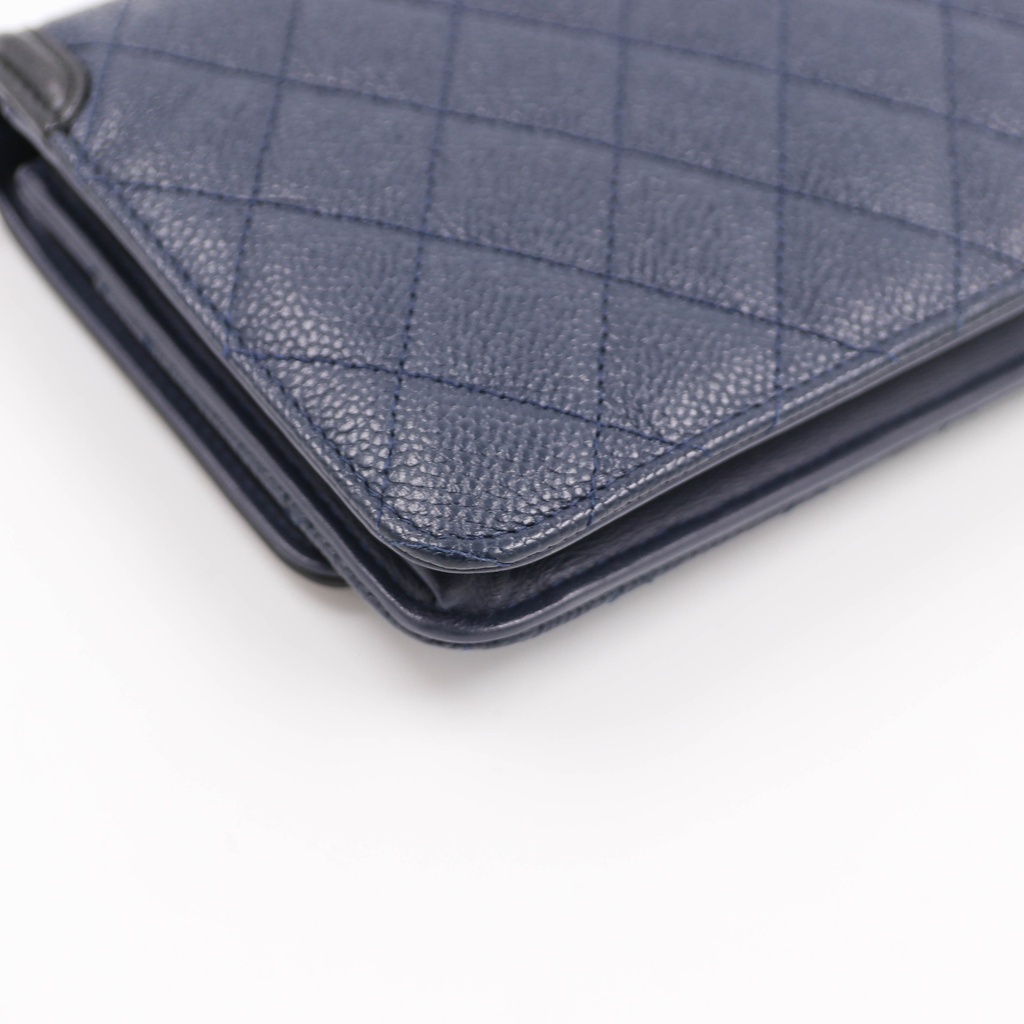 Chanel Caviar Filigree Flap Wallet on Chain 