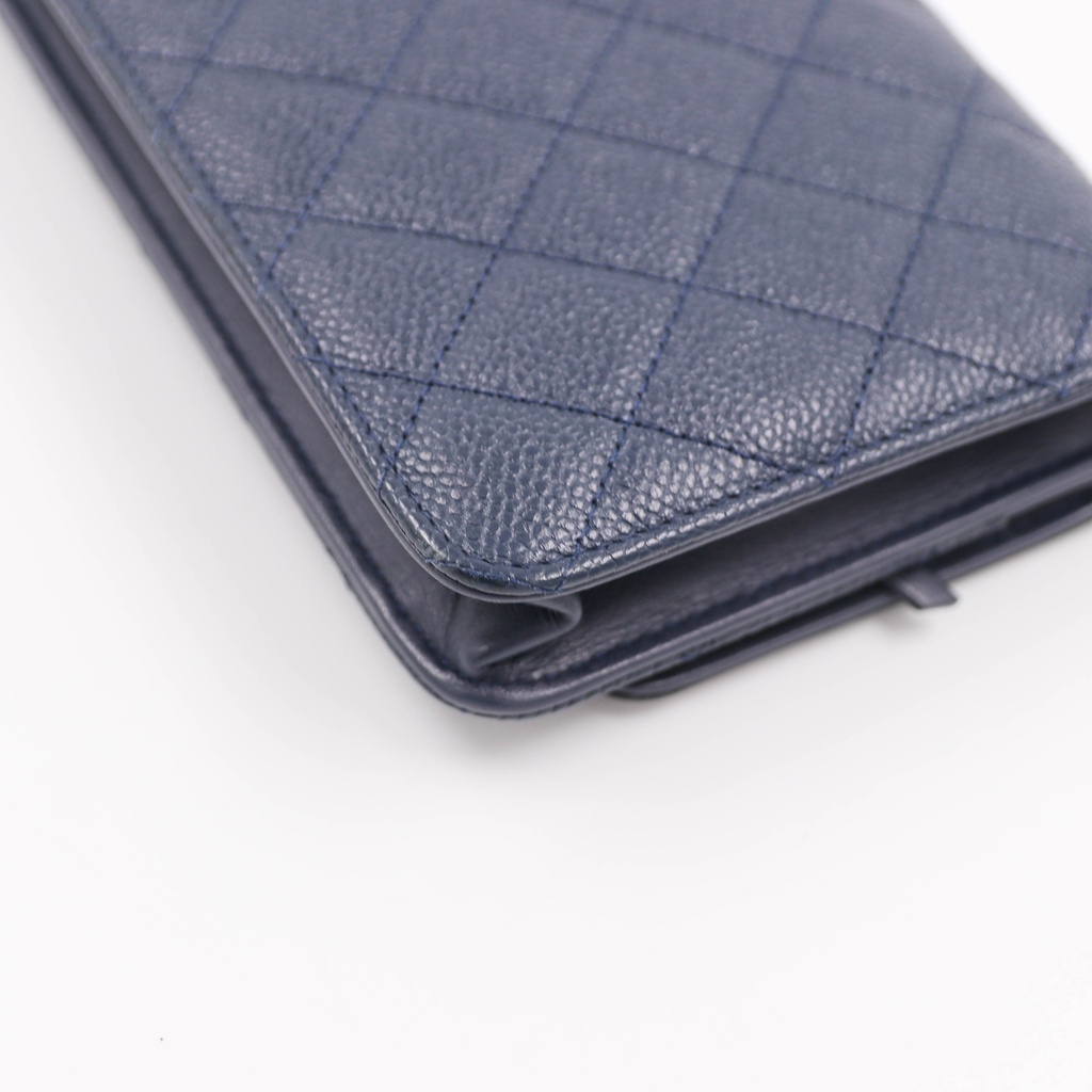 Chanel Caviar Filigree Flap Wallet on Chain 