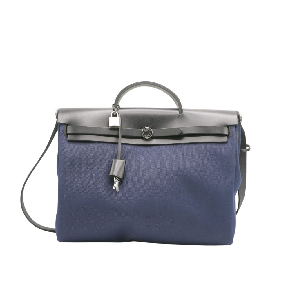 Hermes Herbag 35 Canvas Navy Blue 2024