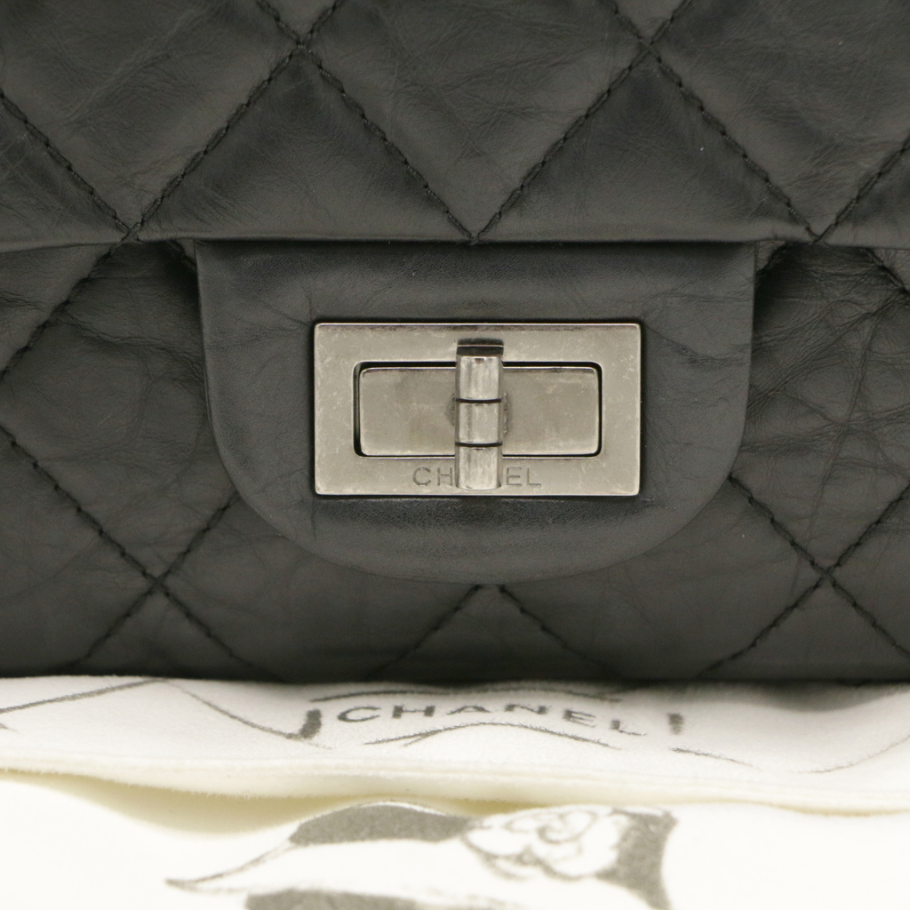 Chanel Aged Calfskin Quilted 2.55 Reissue Black Bag