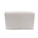 Yves Saint Laurent Black/White Chevron Leather Envelope Wallet on Chain