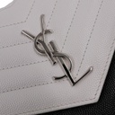 Yves Saint Laurent Black/White Chevron Leather Envelope Wallet on Chain