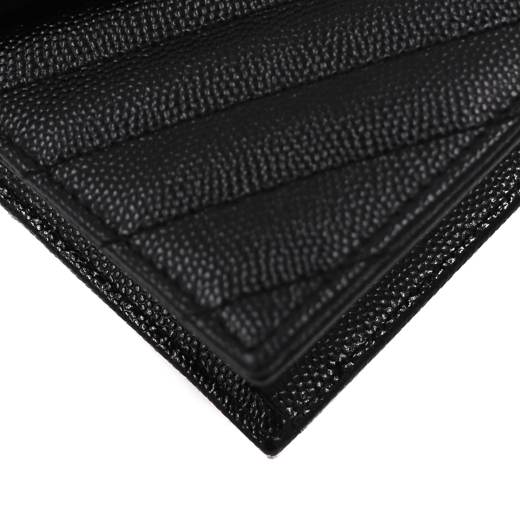 Yves Saint Laurent Black/White Chevron Leather Envelope Wallet on Chain