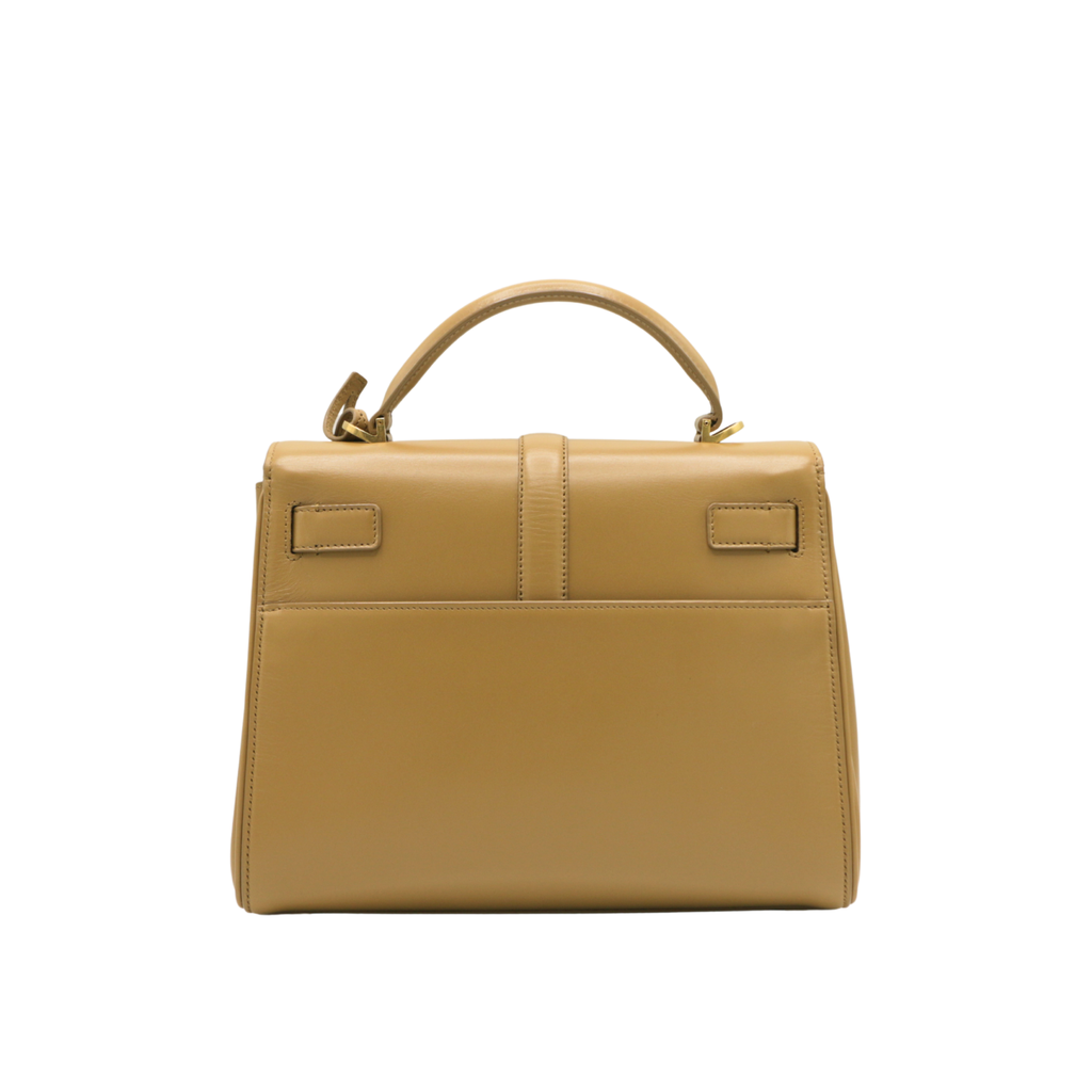 Yves Saint Laurent Saint Laurent Le Fermoir Small Calf Bag Leather Shoulder Bag in Beige