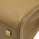 Yves Saint Laurent Saint Laurent Le Fermoir Small Calf Bag Leather Shoulder Bag in Beige