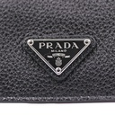 Prada Soft Leather Triangle Logo Cardholder Black